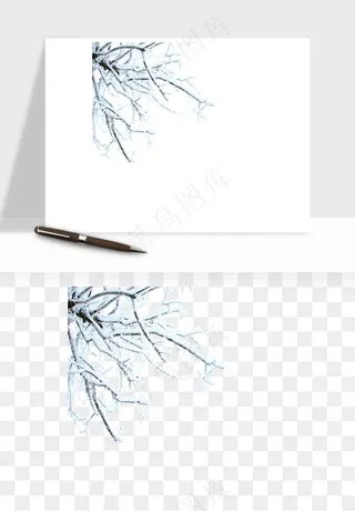 雪树枯树冬天树木png免抠