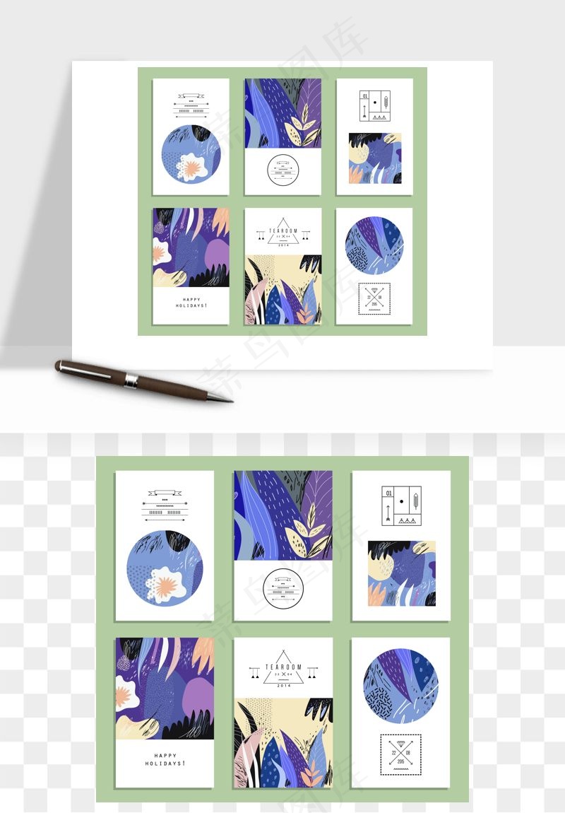 森系小清新花卉背景矢量png免抠