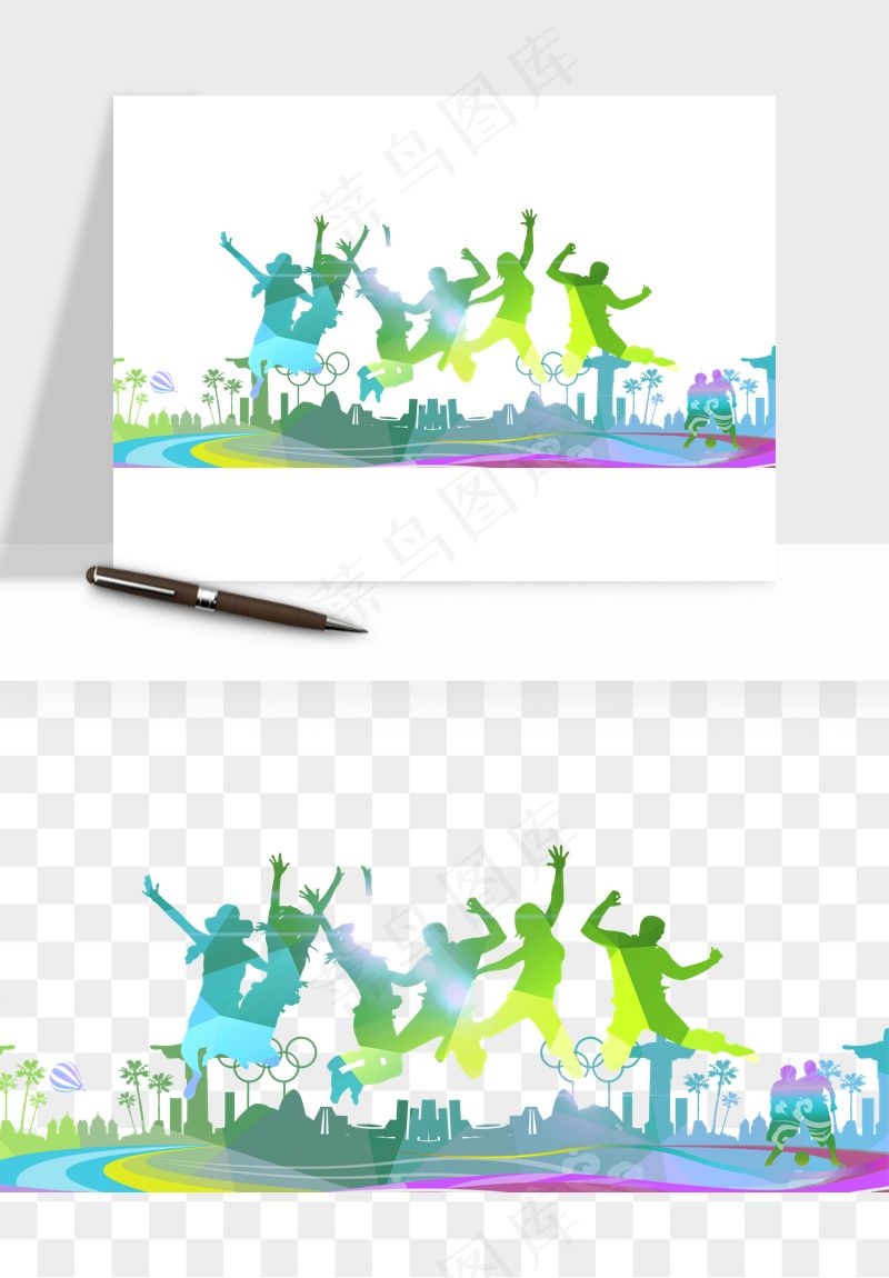 毕业季同学青春人物剪影png免抠