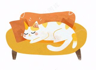 小猫猫咪宠物动物卡通插画免抠