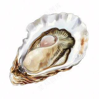 生蚝海鲜海洋卡通插画免抠
