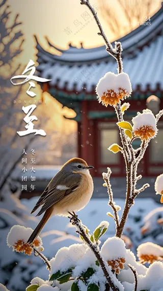 冬至节气唯美简约大气节日海报