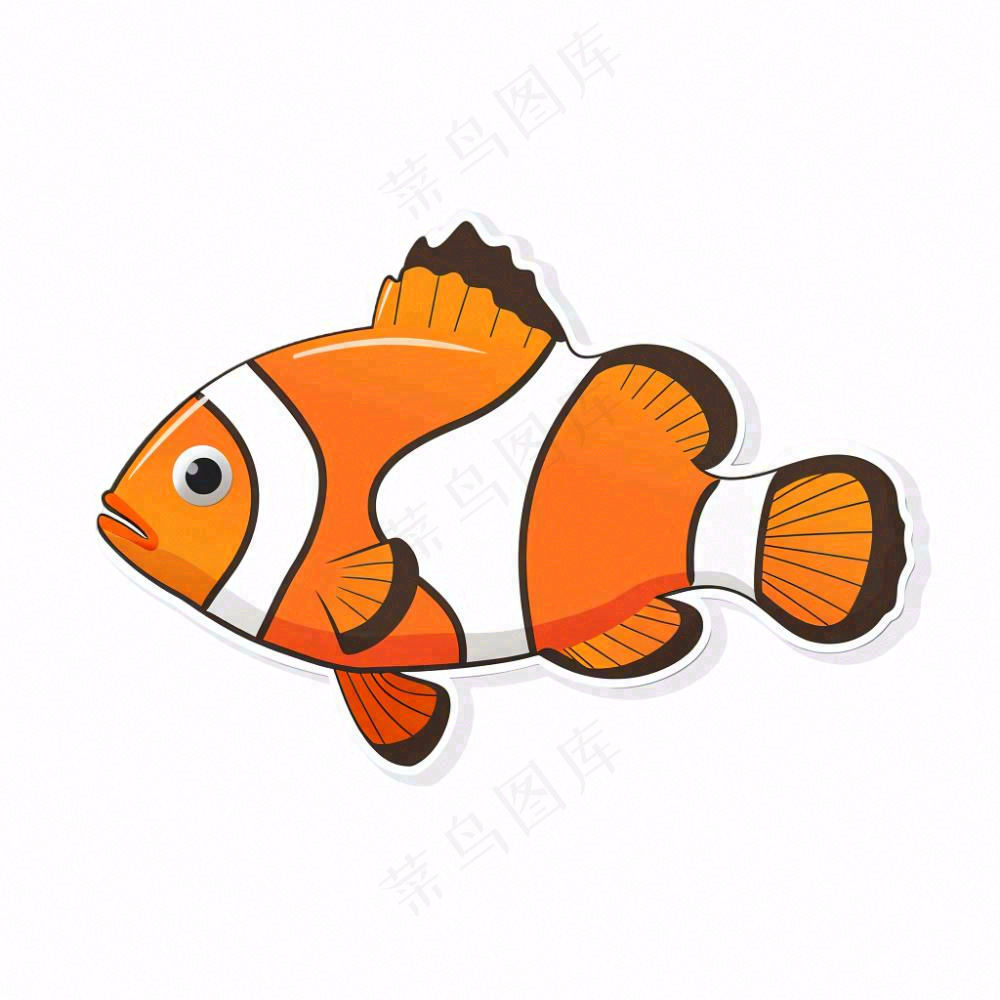 海洋鱼类海鲜卡通插画免抠