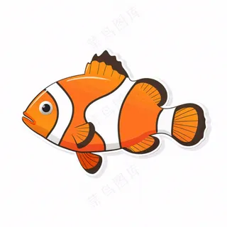 海洋鱼类海鲜卡通插画免抠