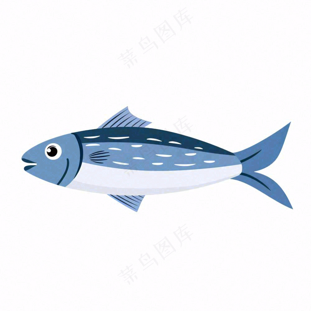 海洋鱼类海鲜卡通插画免抠