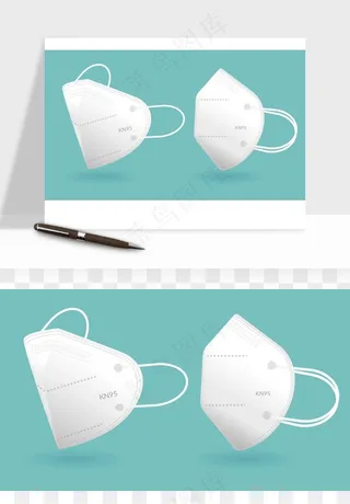 口罩手绘矢量png免抠