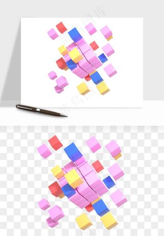 立体创意魔方png免抠
