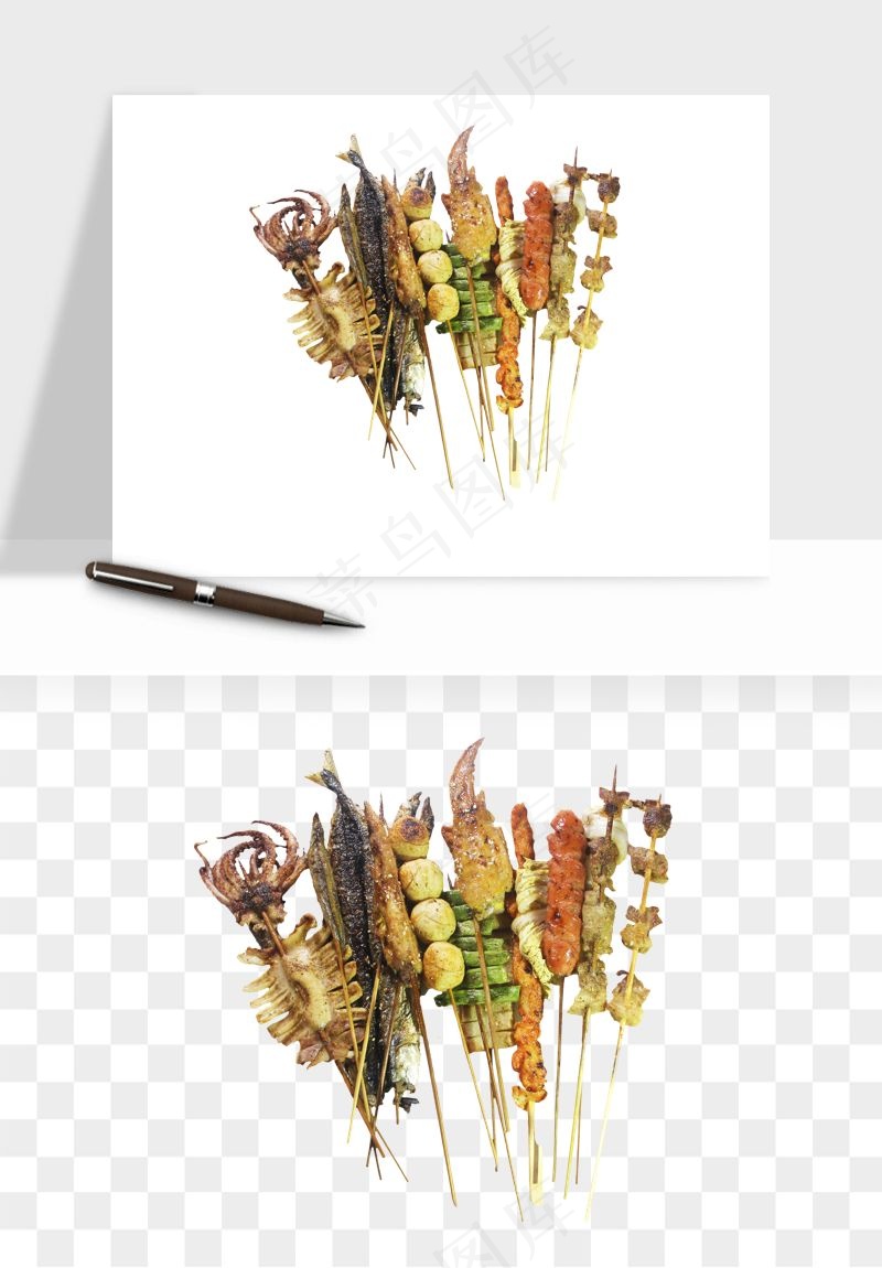 实物烧烤烤肉美食png免抠