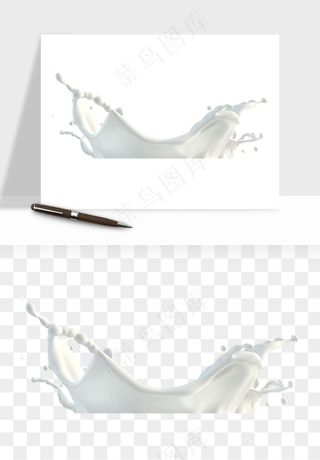 飞溅的牛奶牛奶杯元素png免抠