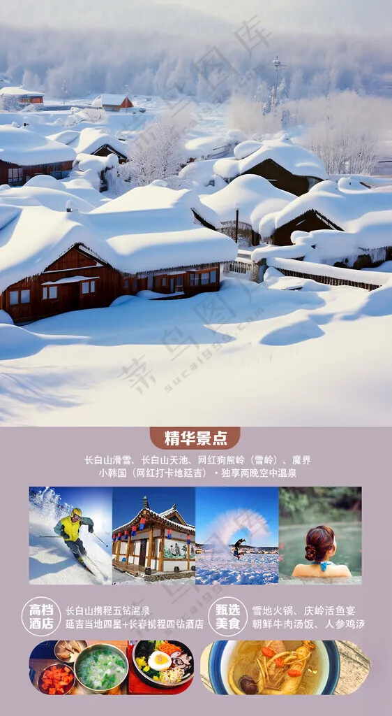 东北旅游介绍旅游单页PSD海报
