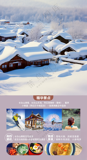 东北旅游介绍旅游单页PSD海报