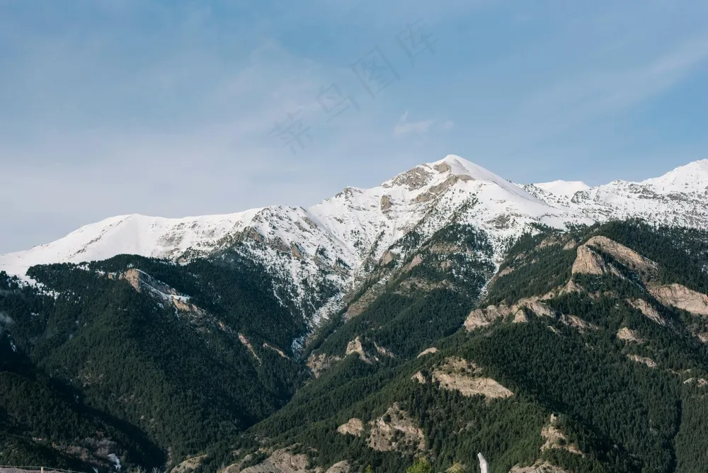 雪覆盖的山脉之巅