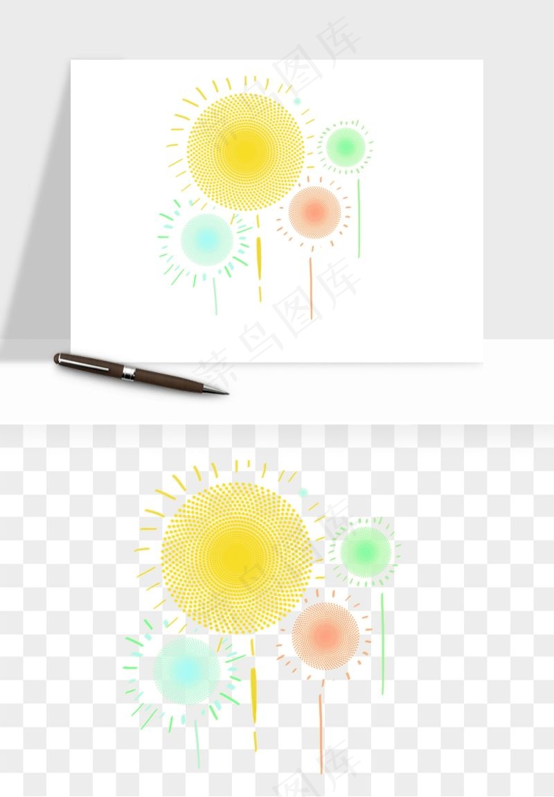 卡通烟花烟火礼花png免抠