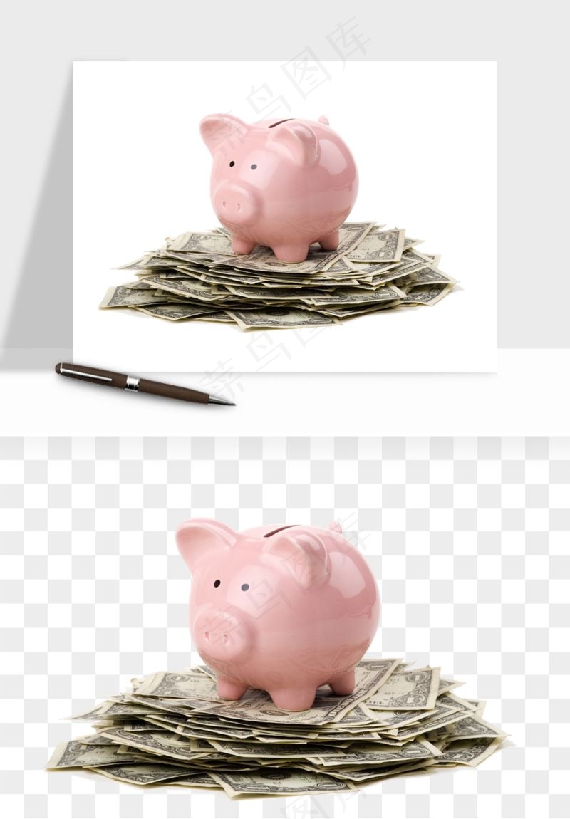 存钱罐理财金猪png免抠