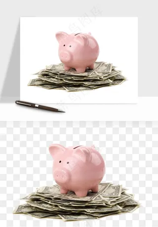 存钱罐理财金猪png免抠