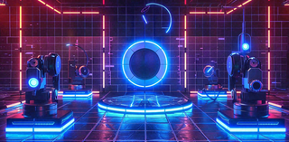 数码科技线光几何背景