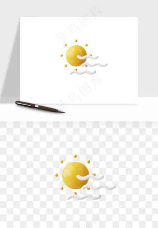 立体天气图标png免抠