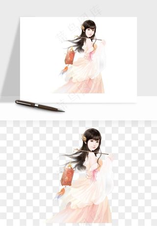 古风美人女子背影png免抠