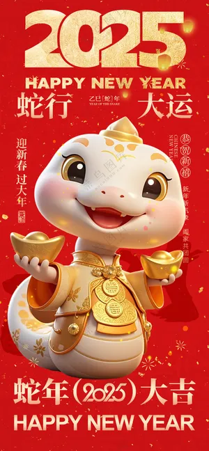 2025海报2025蛇年海报2025新年海报春节海报新春海报蛇行大运
