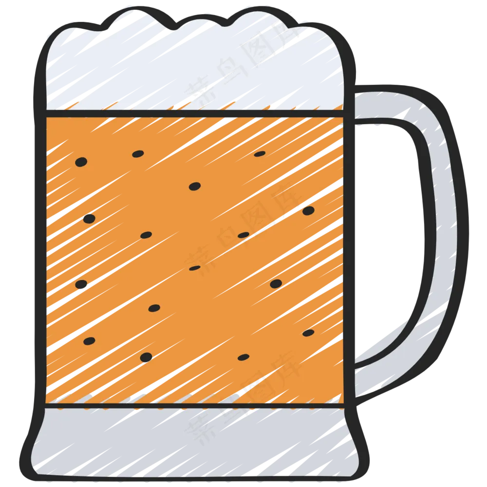 一扎啤酒 铅笔手绘图标icon