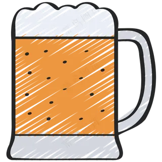 一扎啤酒 铅笔手绘图标icon
