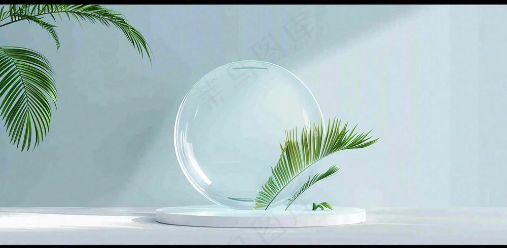 美妆护肤3d展台清新背景