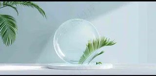 美妆护肤3d展台清新背景