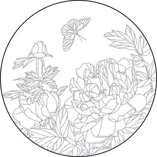 矢量图  蝶恋花牡丹图