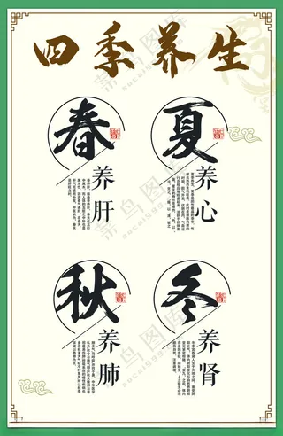 四季养生 养肾养生文化广告设计海报