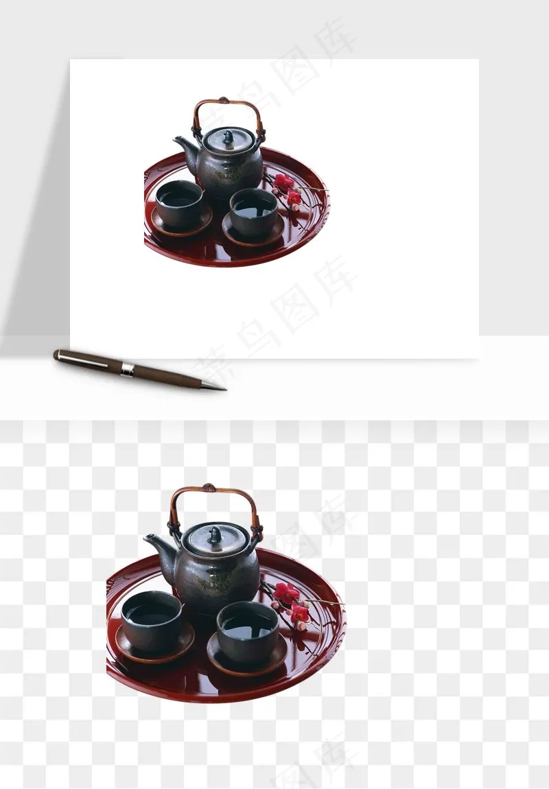 中国风茶壶茶几png免抠图