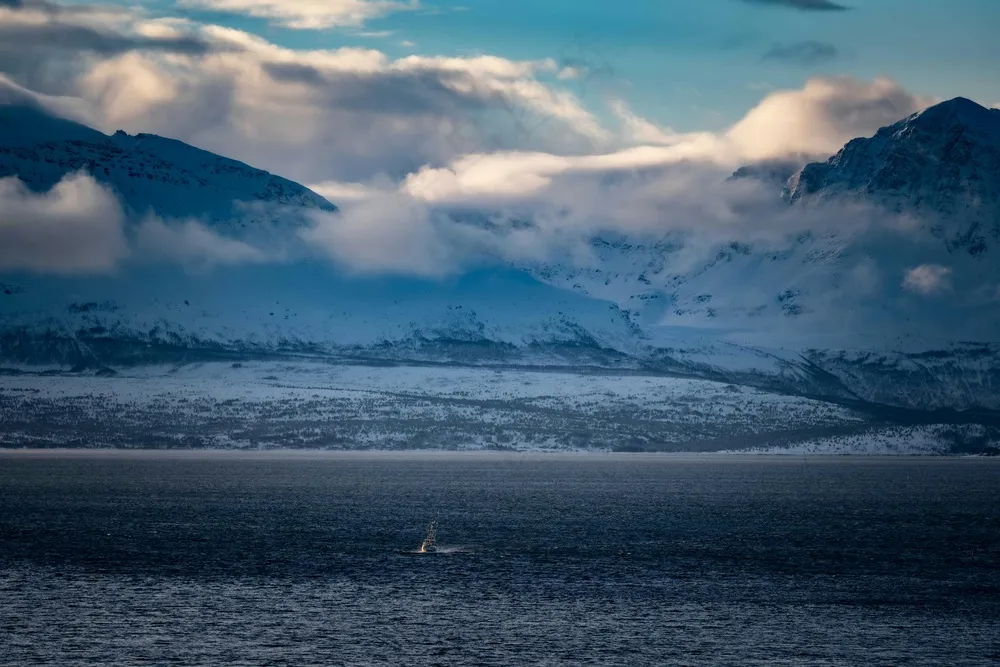 暮色山脉的宁静之美。