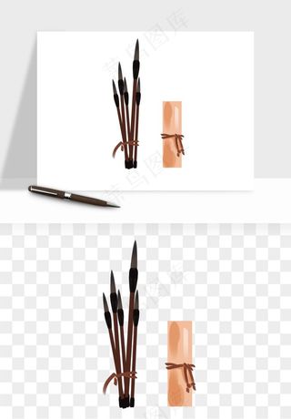 笔墨纸砚文房四宝png免抠