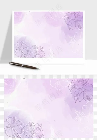 水彩花卉手绘矢量背景