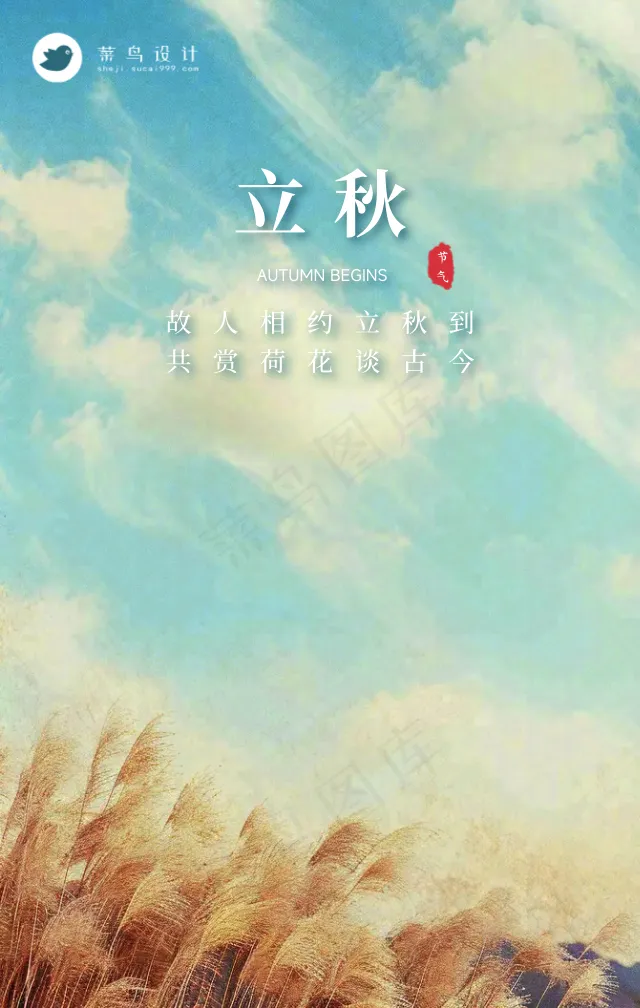 立秋手机海报