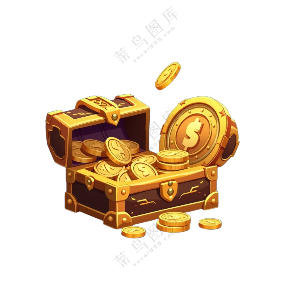 宝箱金币素材