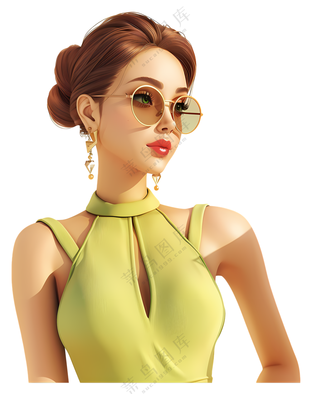戴墨镜的时尚女性