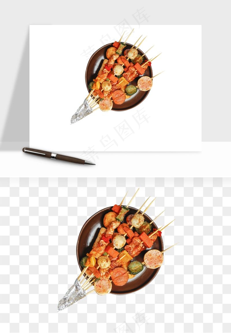 实物烧烤烤肉美食png免抠