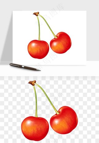 樱桃车厘子水果png免抠