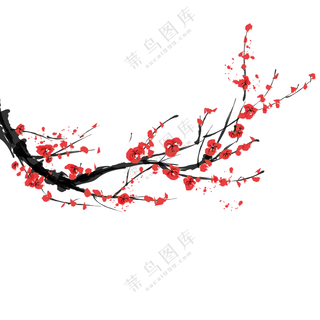 梅花素材  手绘梅花  水墨梅花