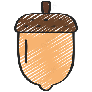橡子 铅笔手绘图标icon