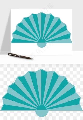 古风扇子元素png免抠