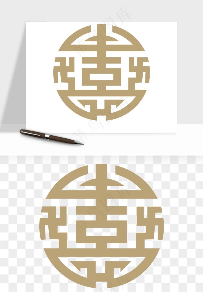 中式镂空古典图案png免抠