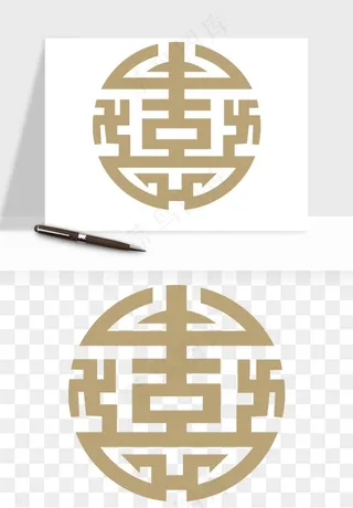 中式镂空古典图案png免抠