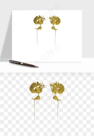 古风发簪头饰配饰png免抠