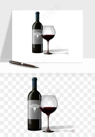 红酒玻璃酒杯png免抠