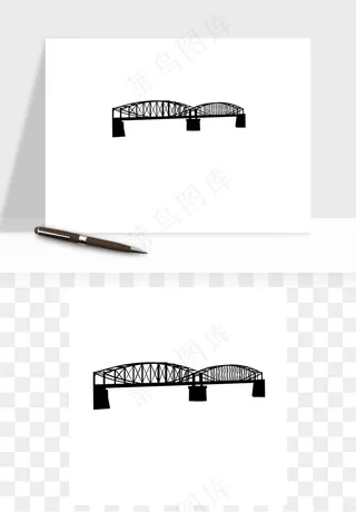 高架桥梁剪影矢量