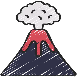 火山喷发 铅笔手绘图标icon