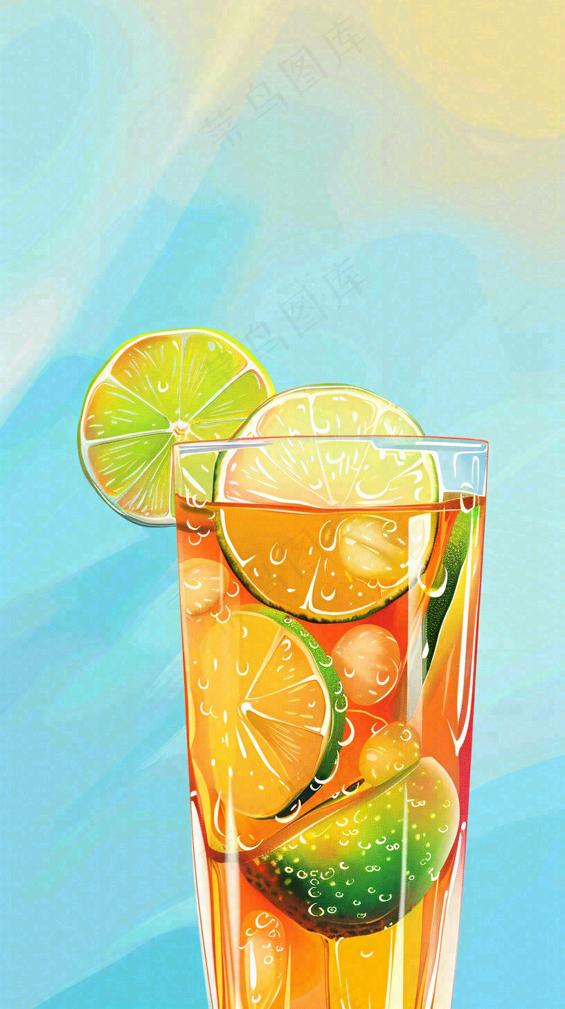 夏日饮品饮料清凉背景