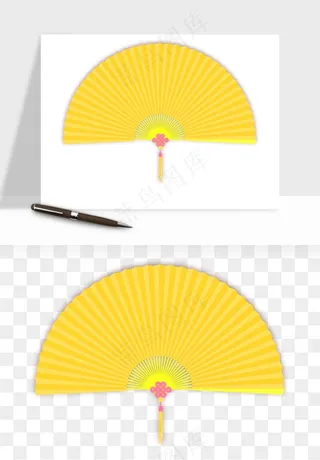古风扇子元素png免抠