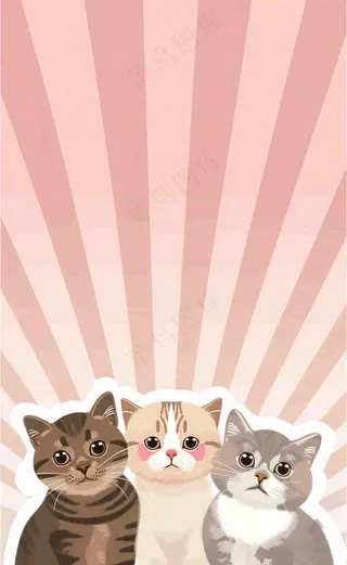 宠物寄养猫狗卡通插画背景